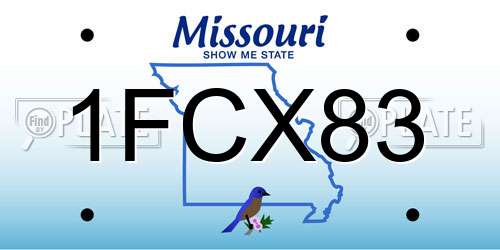 1FCX83 Missouri License Plate