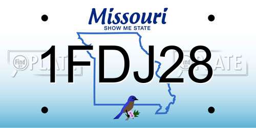 1FDJ28 Missouri License Plate