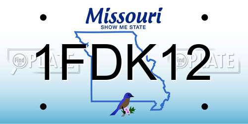 1FDK12 Missouri License Plate
