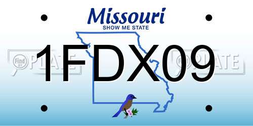 1FDX09 Missouri License Plate