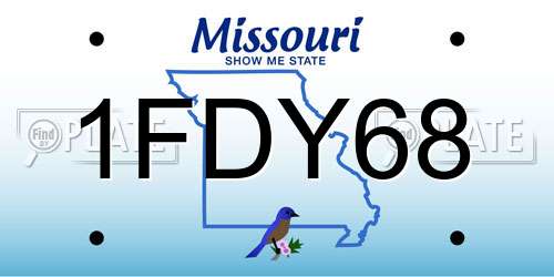 1FDY68 Missouri License Plate