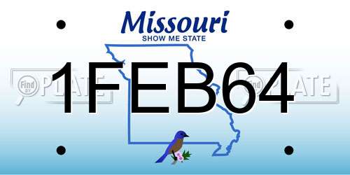 1FEB64 Missouri License Plate