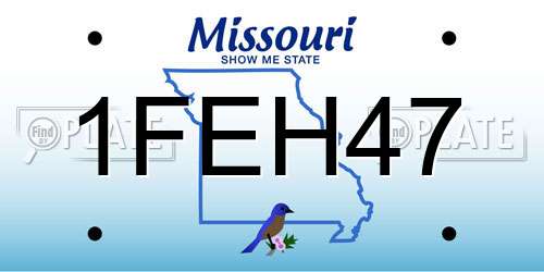 1FEH47 Missouri License Plate