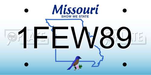 1FEW89 Missouri License Plate