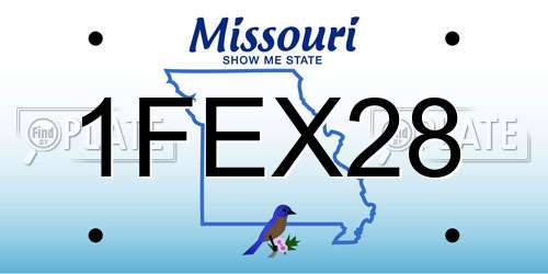1FEX28 Missouri License Plate