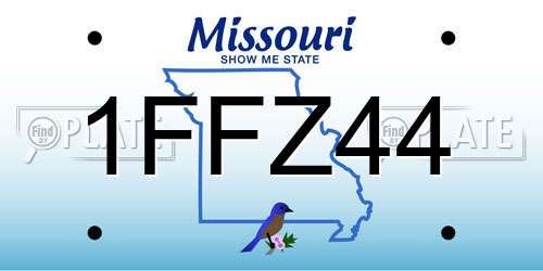 1FFZ44 Missouri License Plate