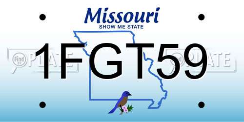 1FGT59 Missouri License Plate