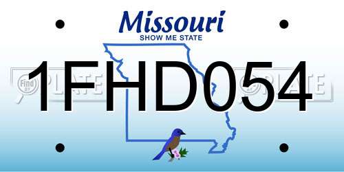 1FHD054 Missouri License Plate
