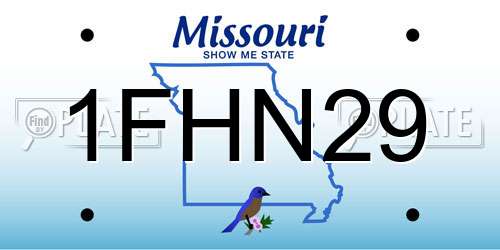 1FHN29 Missouri License Plate