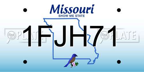 1FJH71 Missouri License Plate