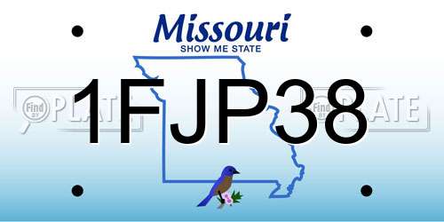 1FJP38 Missouri License Plate