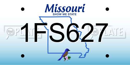 1FS627 Missouri License Plate