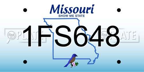 1FS648 Missouri License Plate