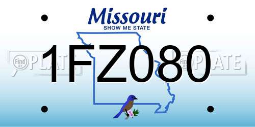 1FZ080 Missouri License Plate