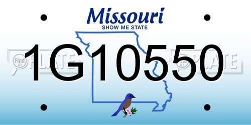 1G10550 Missouri License Plate