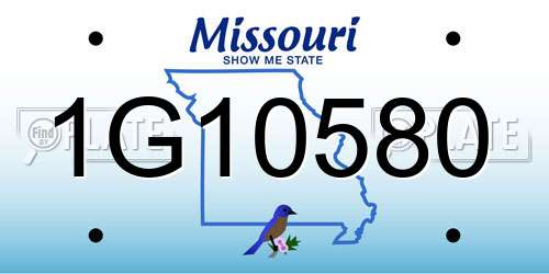 1G10580 Missouri License Plate