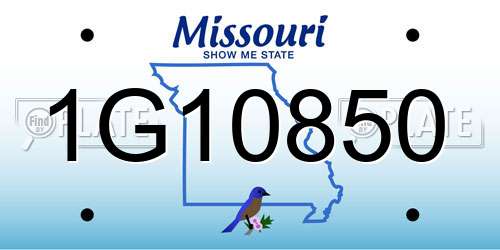 1G10850 Missouri License Plate
