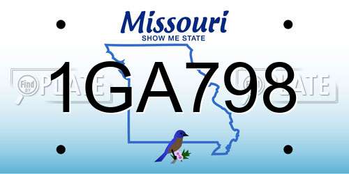 1GA798 Missouri License Plate