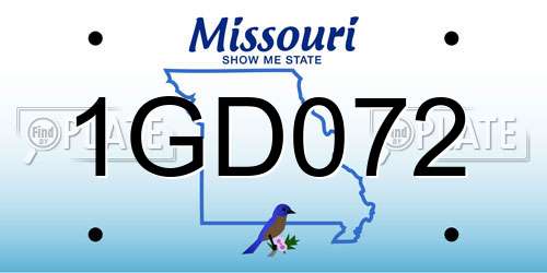 1GD072 Missouri License Plate