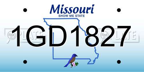 1GD1827 Missouri License Plate