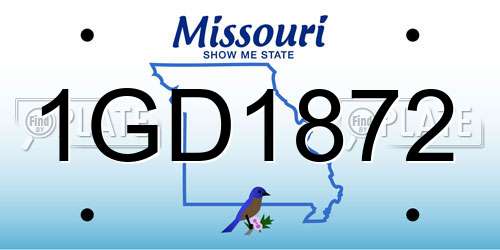 1GD1872 Missouri License Plate