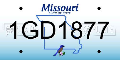 1GD1877 Missouri License Plate