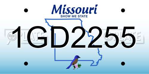 1GD2255 Missouri License Plate