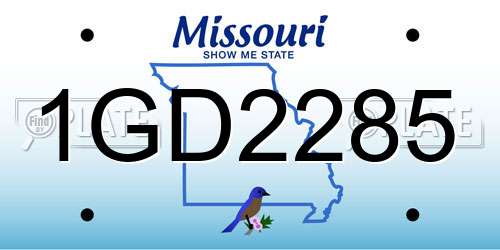 1GD2285 Missouri License Plate