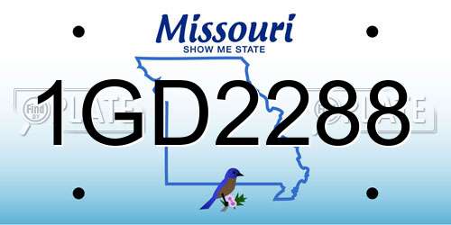 1GD2288 Missouri License Plate