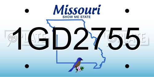 1GD2755 Missouri License Plate