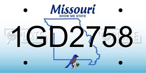 1GD2758 Missouri License Plate
