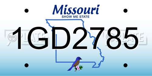 1GD2785 Missouri License Plate