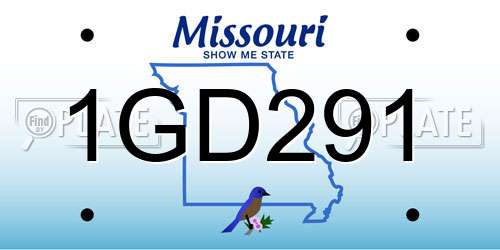 1GD291 Missouri License Plate