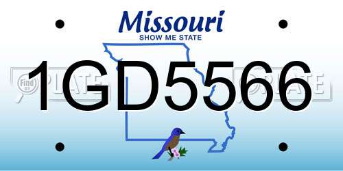1GD5566 Missouri License Plate