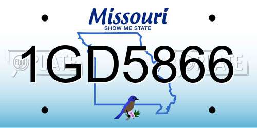 1GD5866 Missouri License Plate