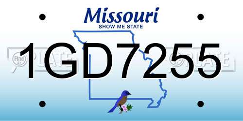 1GD7255 Missouri License Plate
