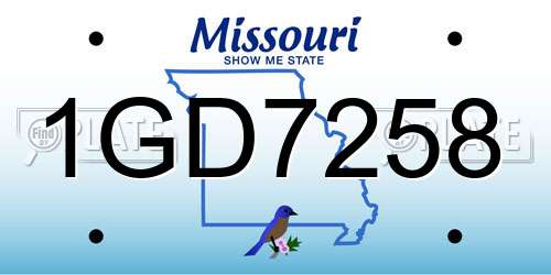 1GD7258 Missouri License Plate