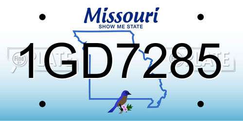 1GD7285 Missouri License Plate