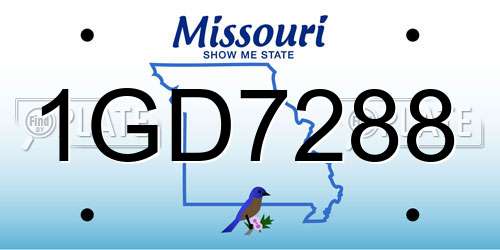 1GD7288 Missouri License Plate
