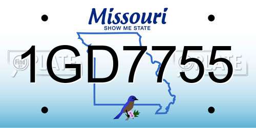 1GD7755 Missouri License Plate