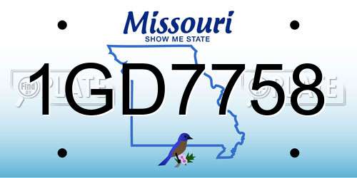 1GD7758 Missouri License Plate