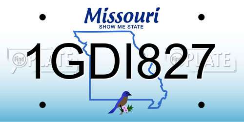 1GDI827 Missouri License Plate