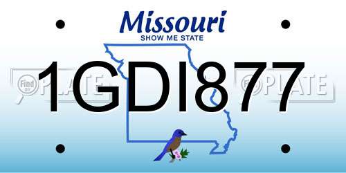 1GDI877 Missouri License Plate