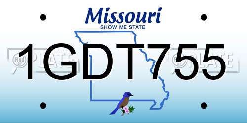 1GDT755 Missouri License Plate