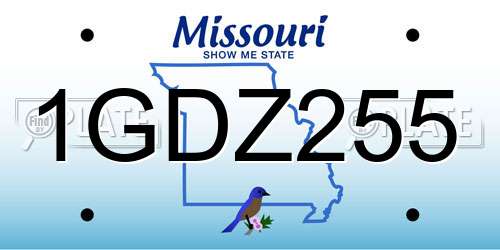 1GDZ255 Missouri License Plate