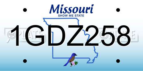 1GDZ258 Missouri License Plate