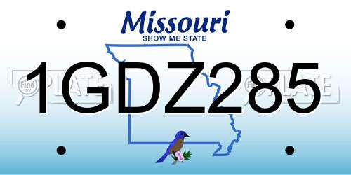 1GDZ285 Missouri License Plate