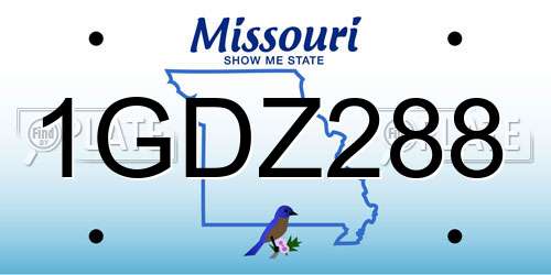 1GDZ288 Missouri License Plate