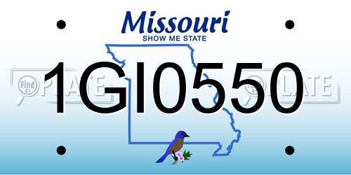 1GI0550 Missouri License Plate
