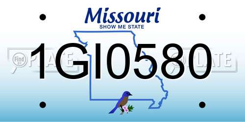 1GI0580 Missouri License Plate